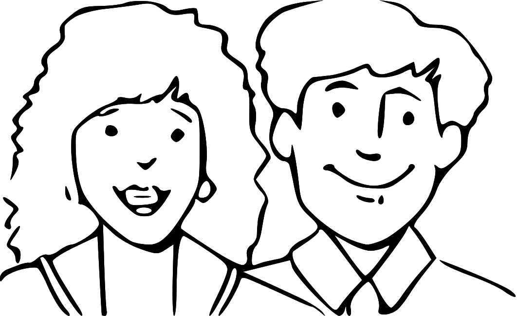 Mother and father clipart black and white 