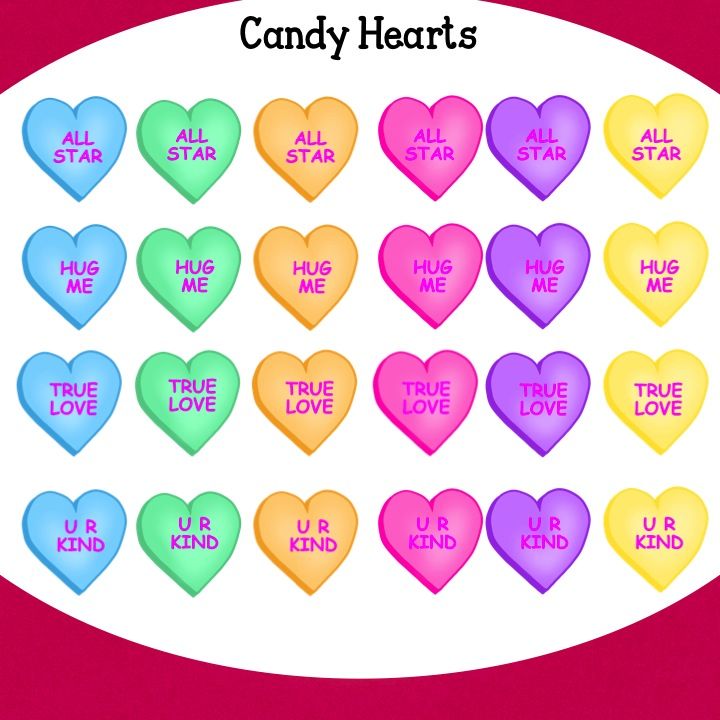 Valentine Candy Hearts Clip Art by Jeanette Baker 