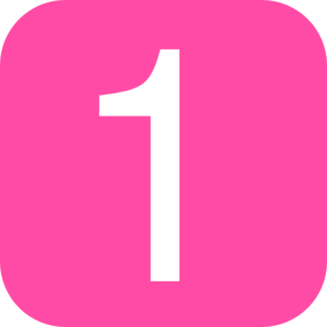 Pink Number 1 Clipart 