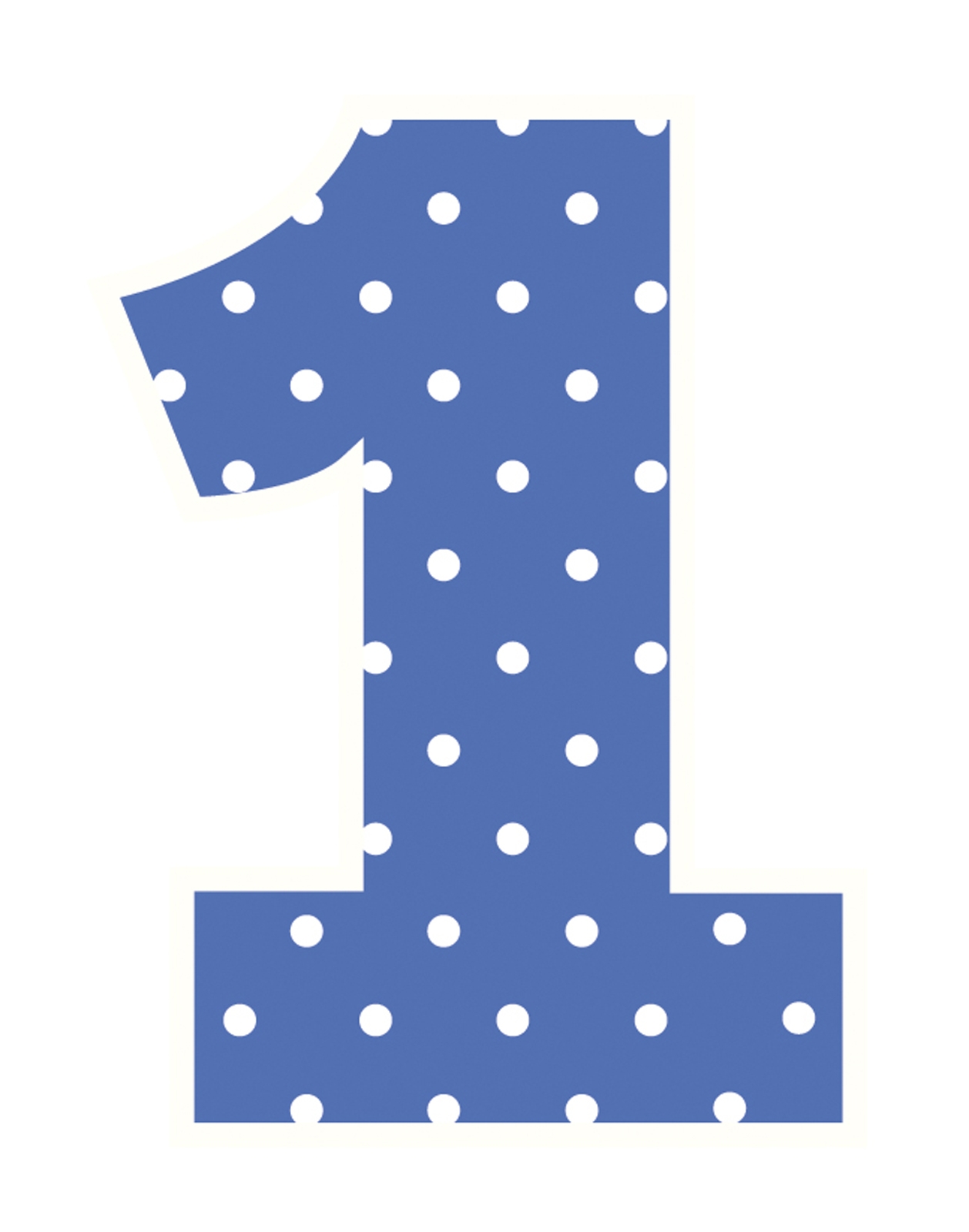 Polka dot number one clipart 