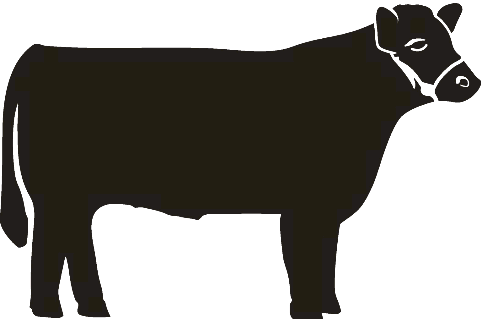 Beef cow silhouette clipart 