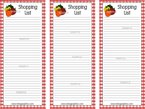Shopping list clip art 