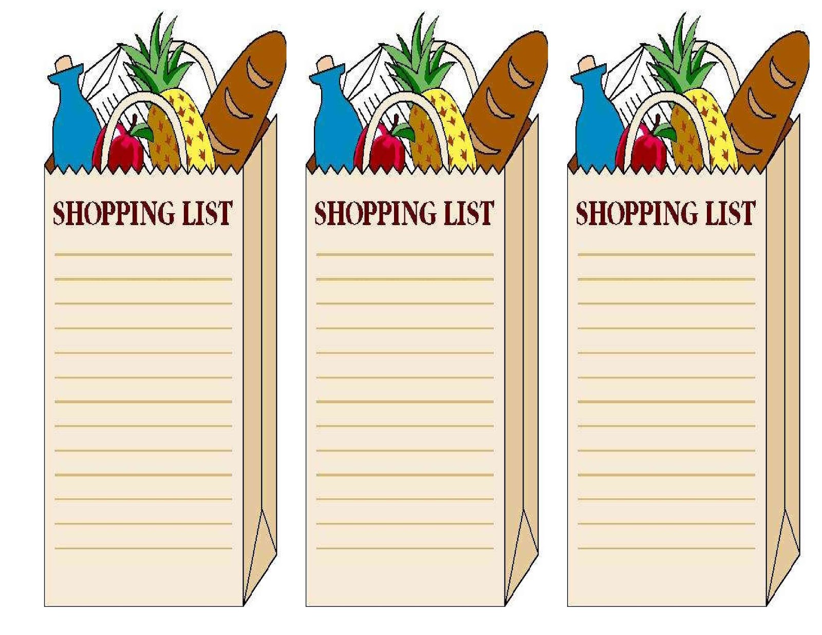 Clip Art Shopping List Clipart 