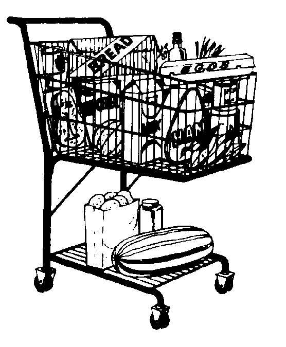 Shopping list clipart black and white 
