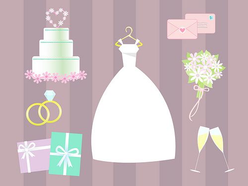 Clip art of a pair of beautifully wrapped wedding gifts for the 