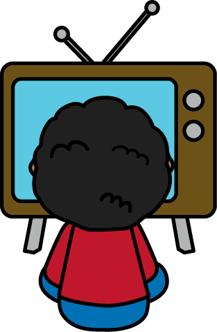 Kid Watching Tv Clipart 