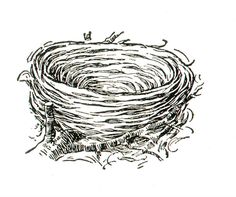 Empty nest clipart black and white 