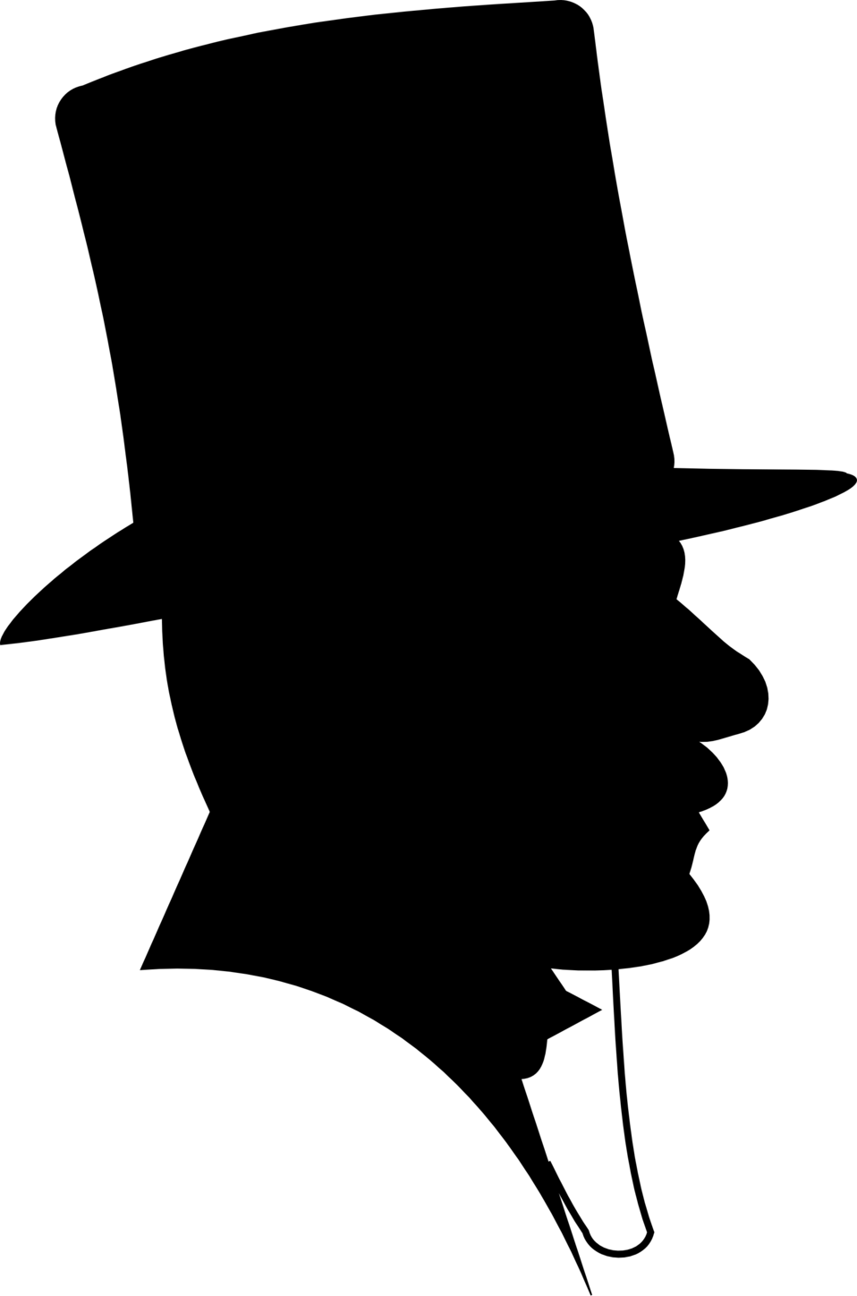 Public Domain Clip Art Image Victorian Man With Top Hat Silhouette 