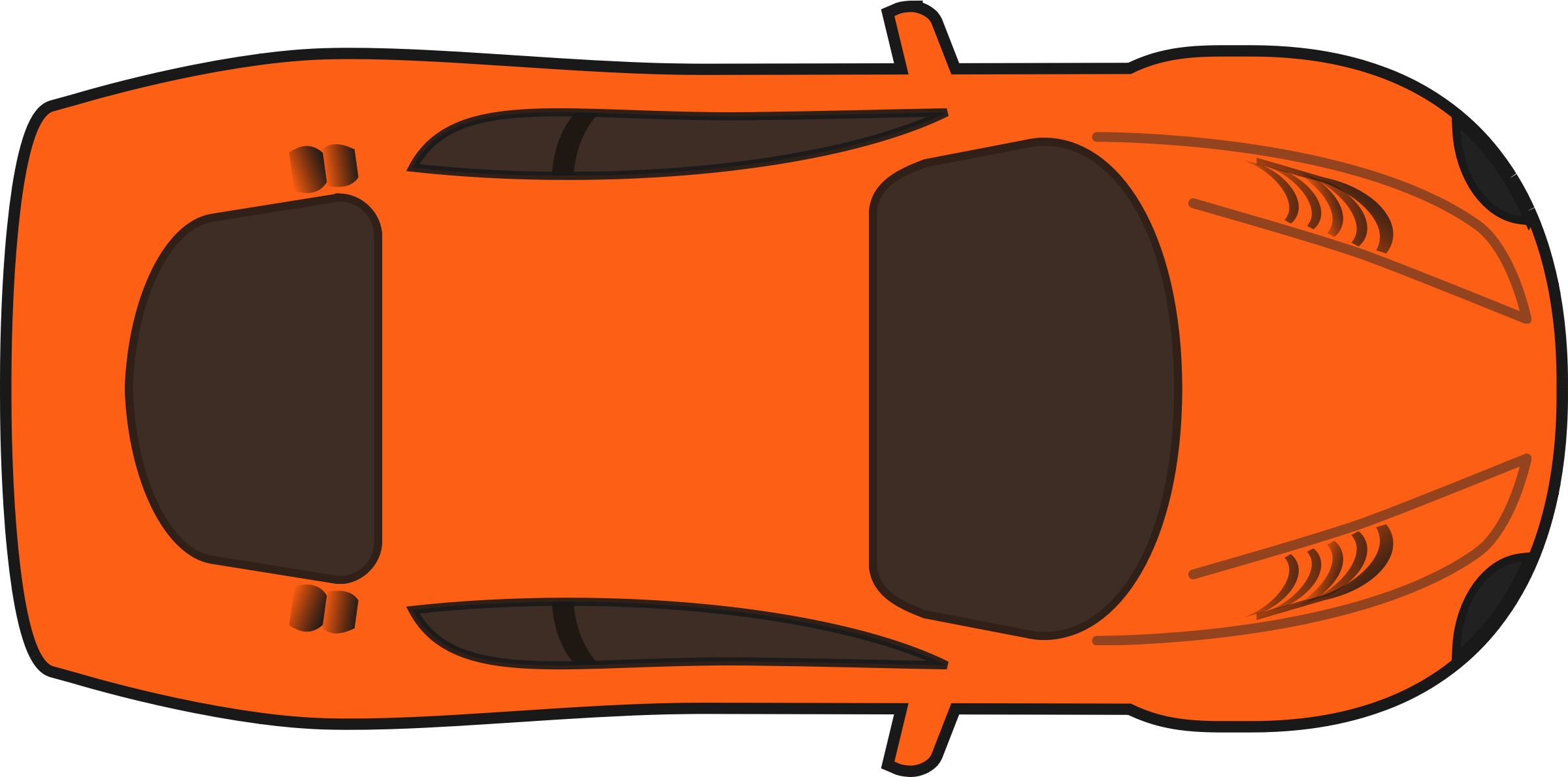 Topview of a sports car clipart 