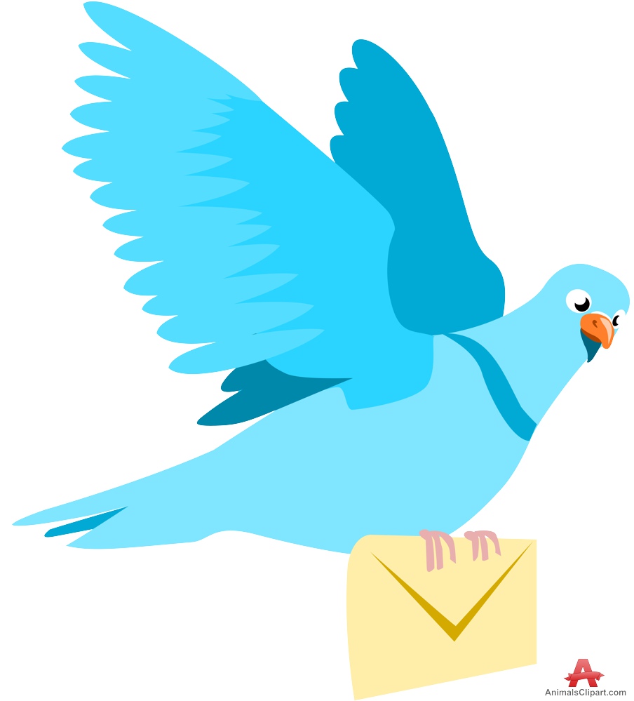 Pigeon Flying with Mail Letter 