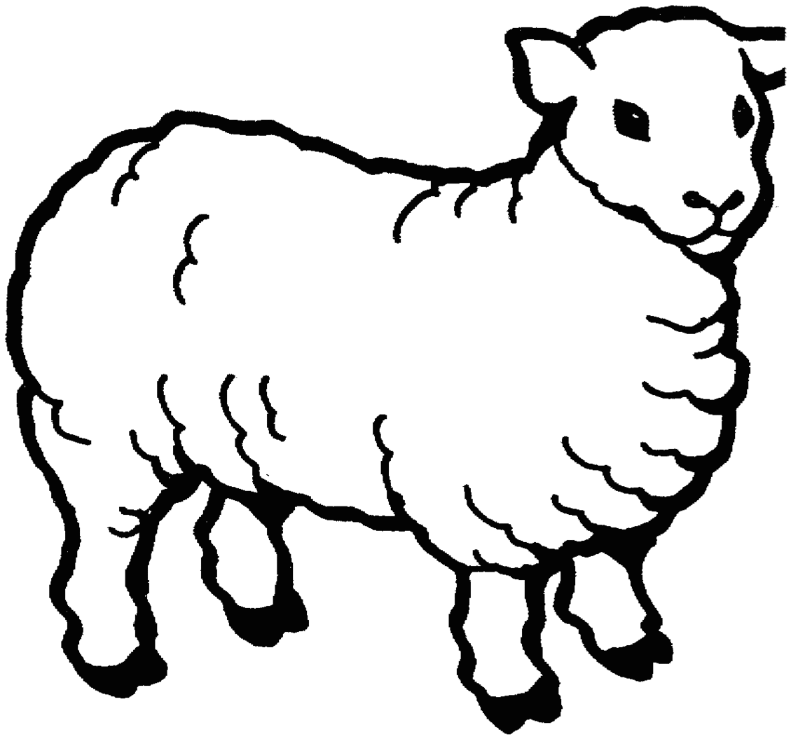 black and white sheep clipart