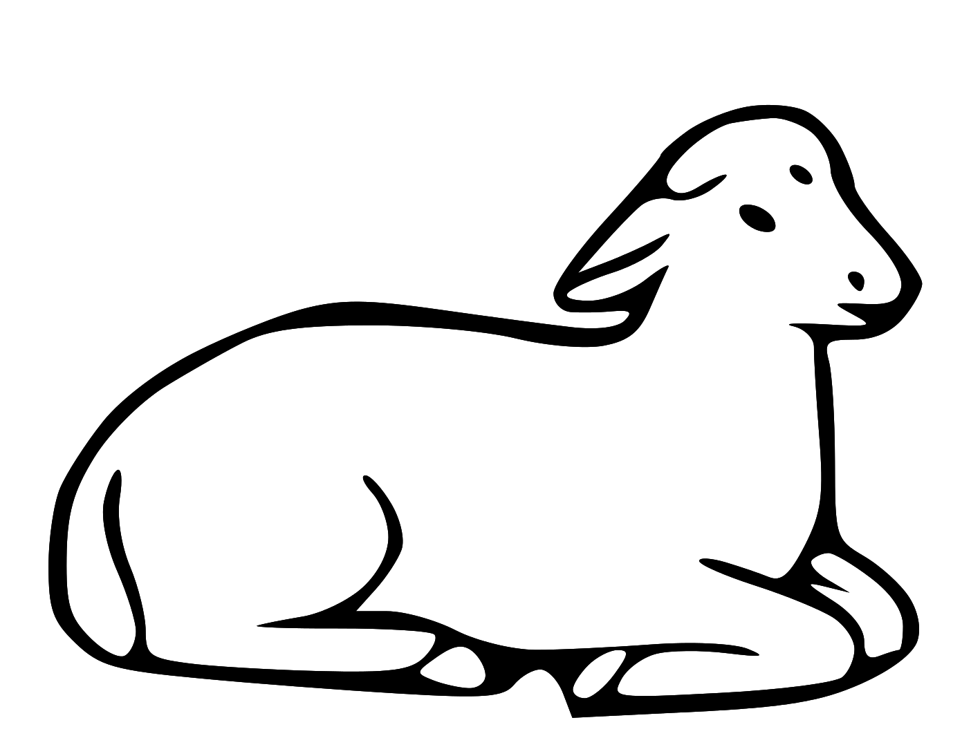 Sheep clipart silhouette black and white 