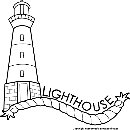Free lighthouse clipart black and white 