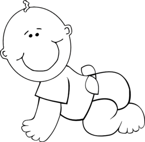 Black Baby Crawling Clipart 