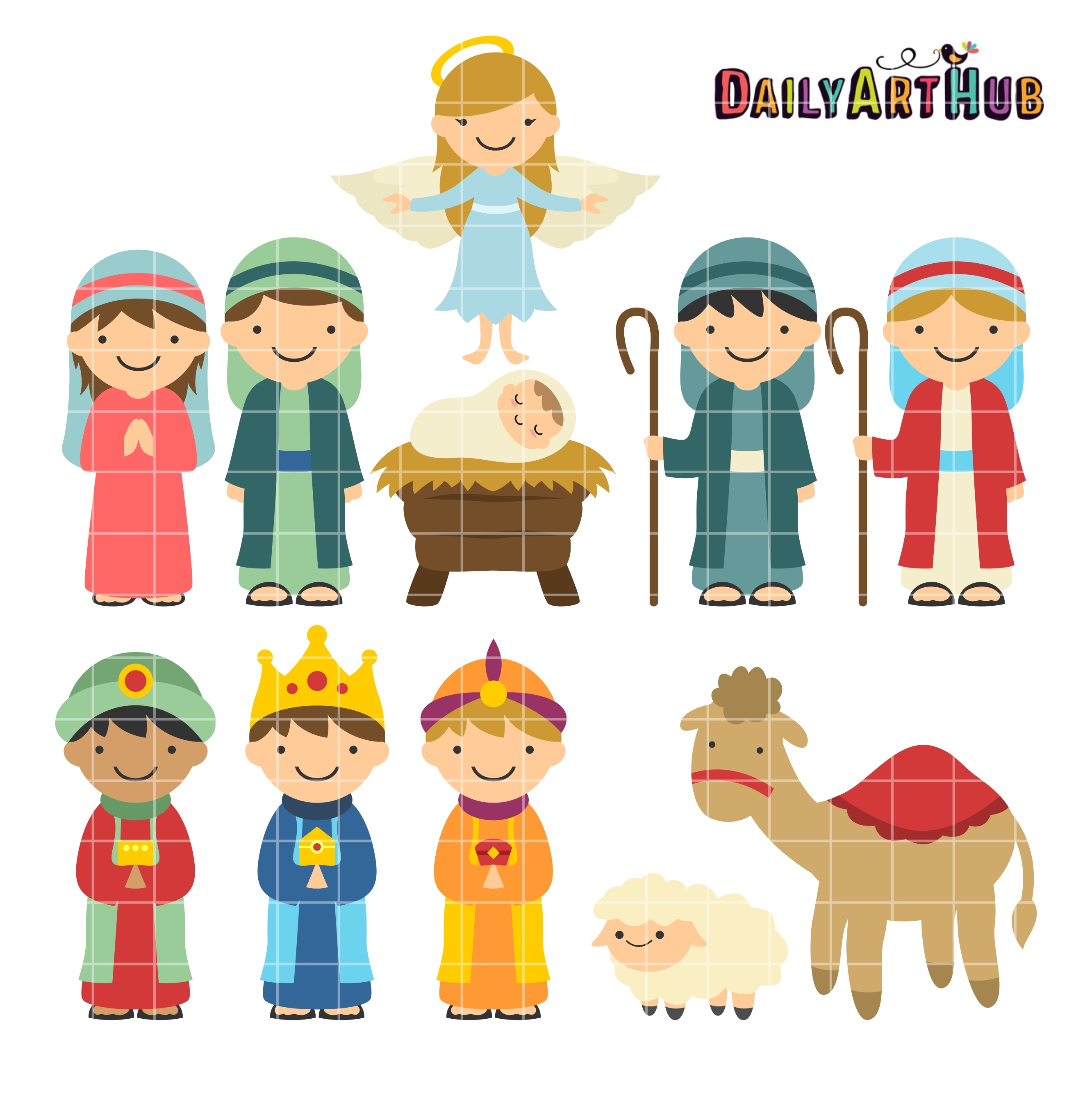 printable nativity characters clipart Clip Art Library