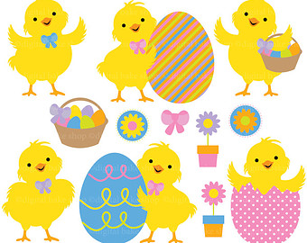 Easter chicks clipart 