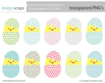Baby easter chicks clipart 