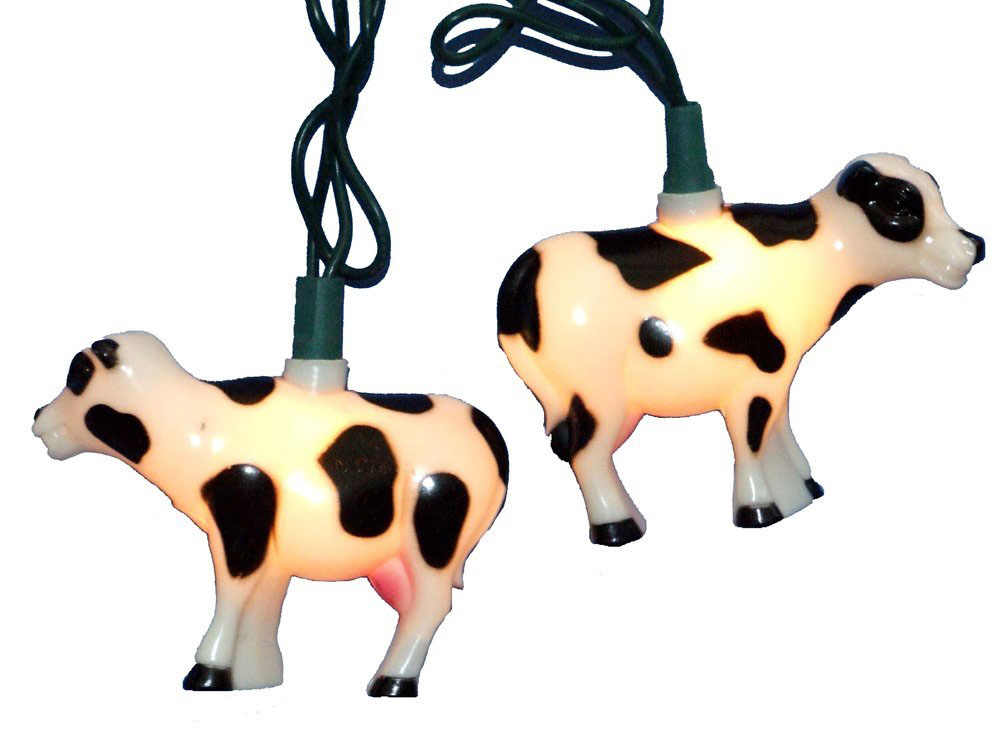 Cow christmas lights clipart 