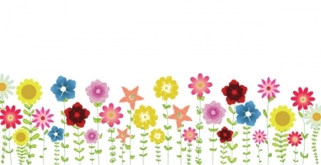 Spring Flowers Clipart Background 