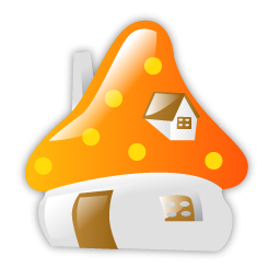 Mushroom House Icon, PNG ClipArt Image 