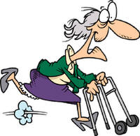 running old lady - Clip Art Library