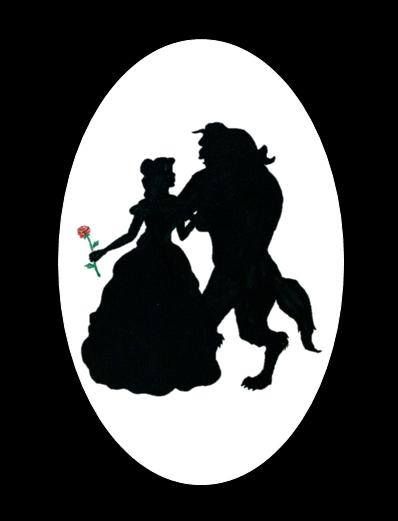 Beauty and the beast rose silhouette free clipart 