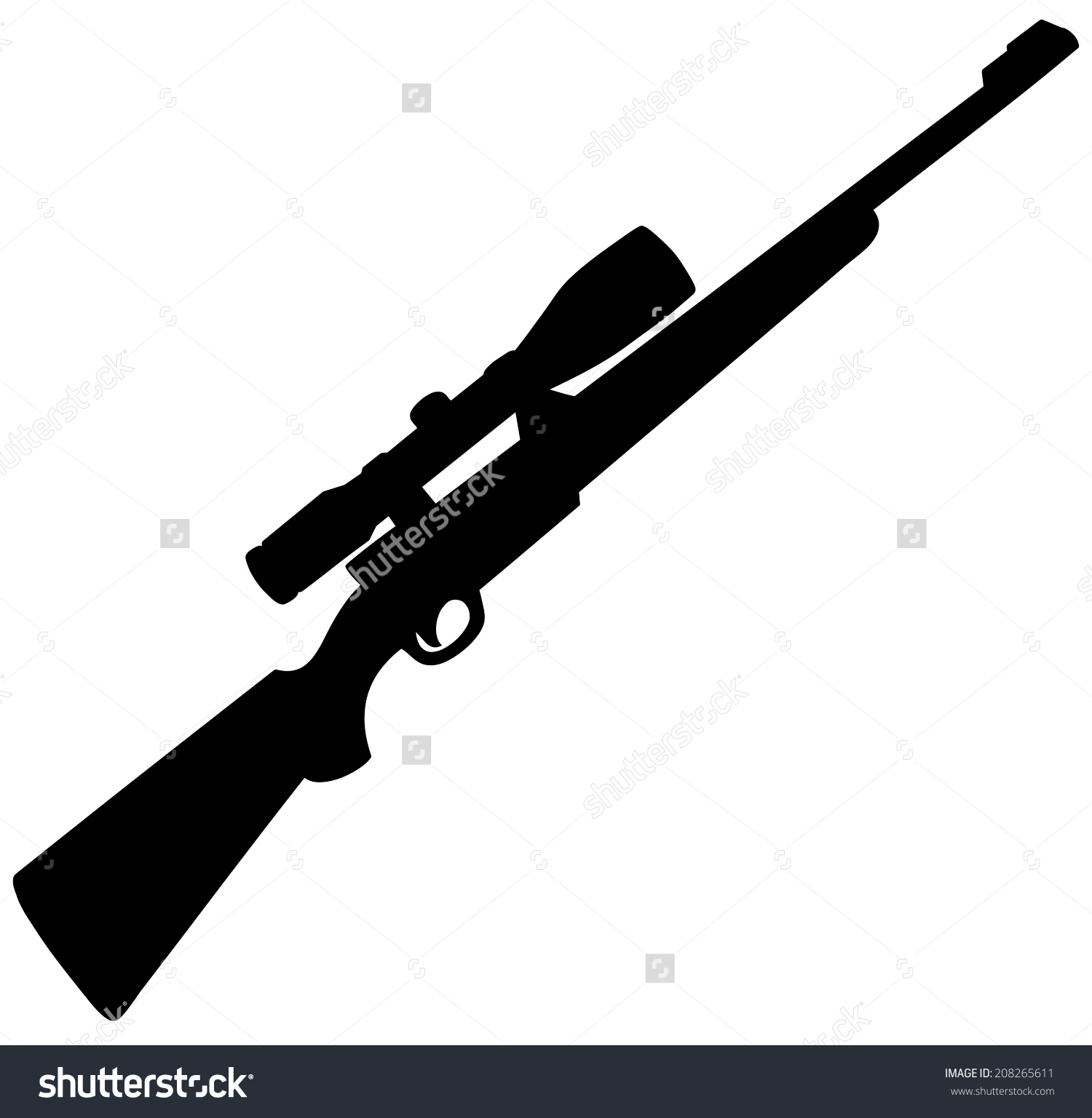 Hunter rifle silhouette clipart 