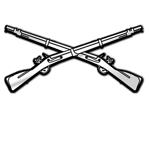 Crossed rifles silhouette clipart.