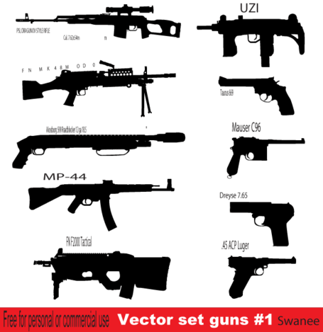 Gun Clip Art, Vector Gun 