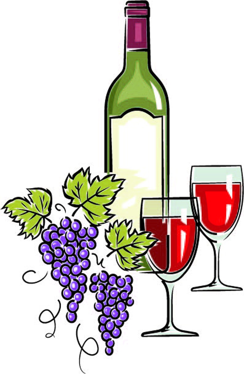 Cartoon Wine Bottle And Glass / Vector cartoon illustration of young