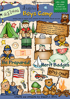 Clip art  projects for boys camp  scouts created by DJ Inkers 