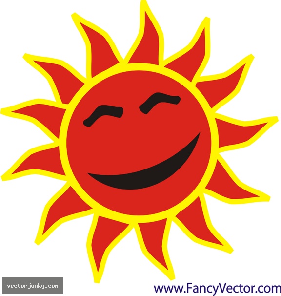 Vector Download � Red Smiling Sun 