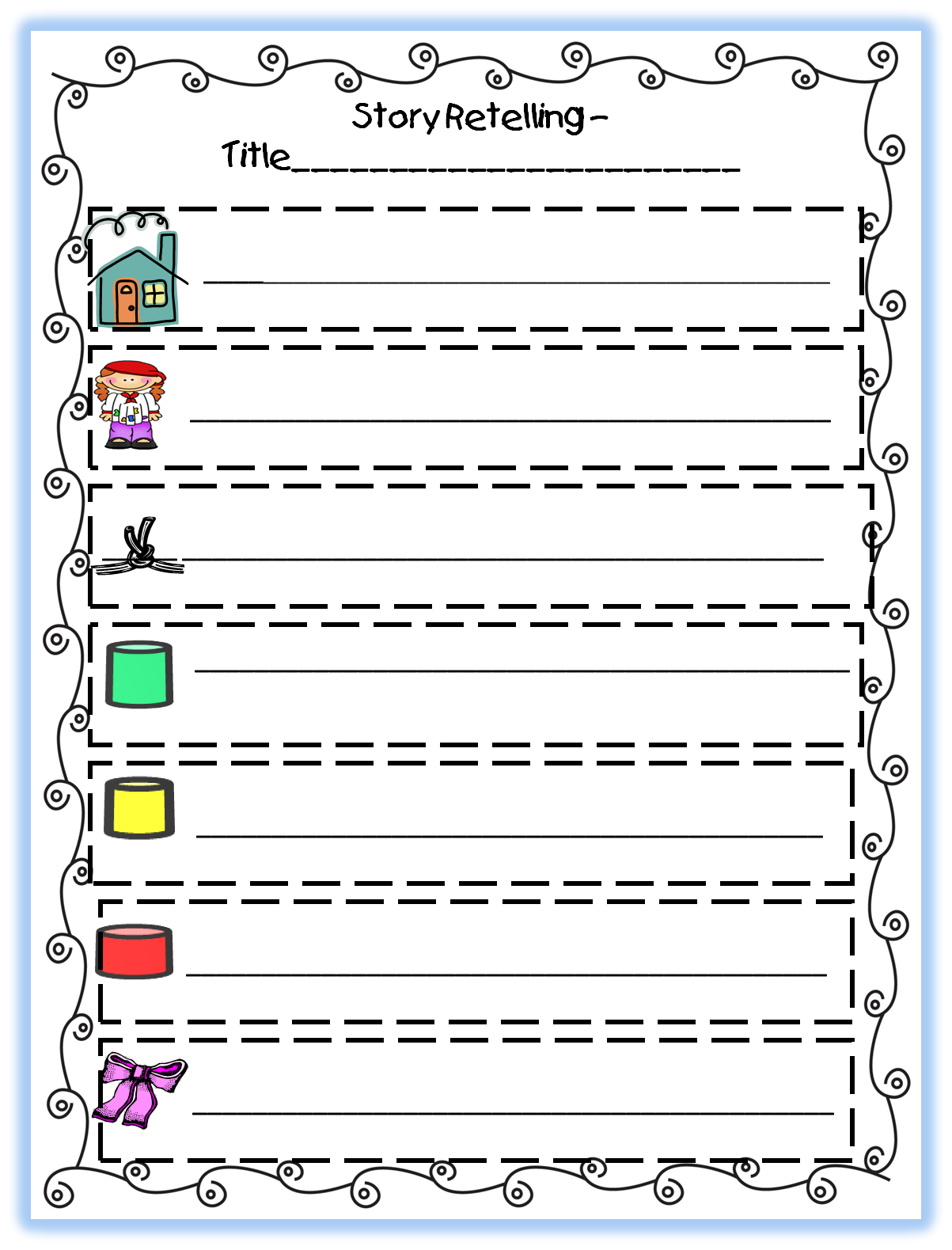story retelling rope graphic organizer - Clip Art Library With Retelling A Story Worksheet