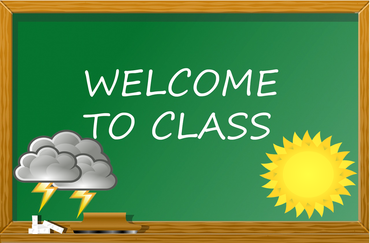 Welcoming student into class clipart 