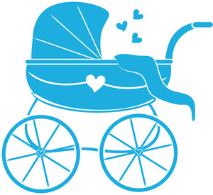 blue baby carriage