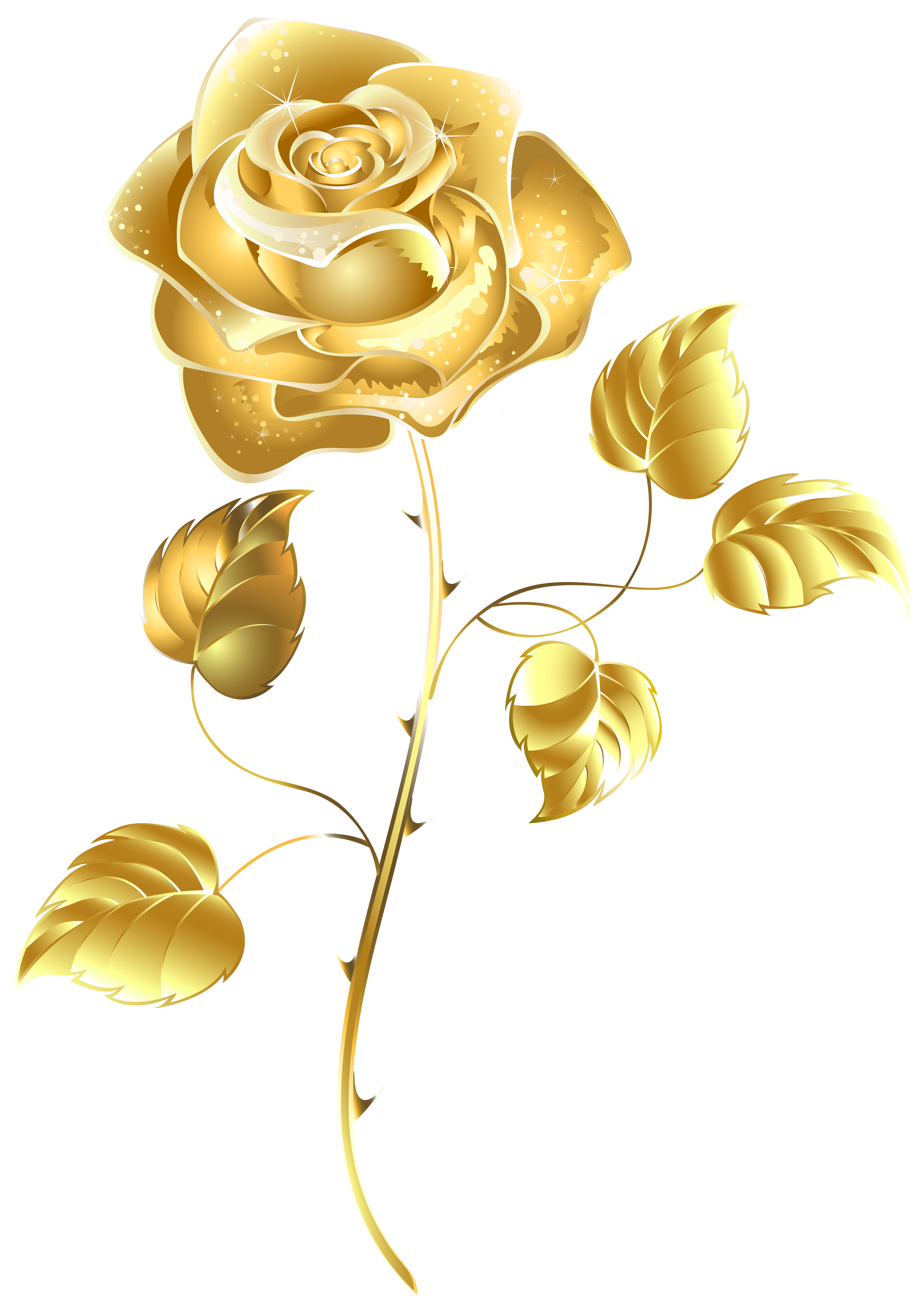 Beautiful Gold Rose PNG Clip Art Image 