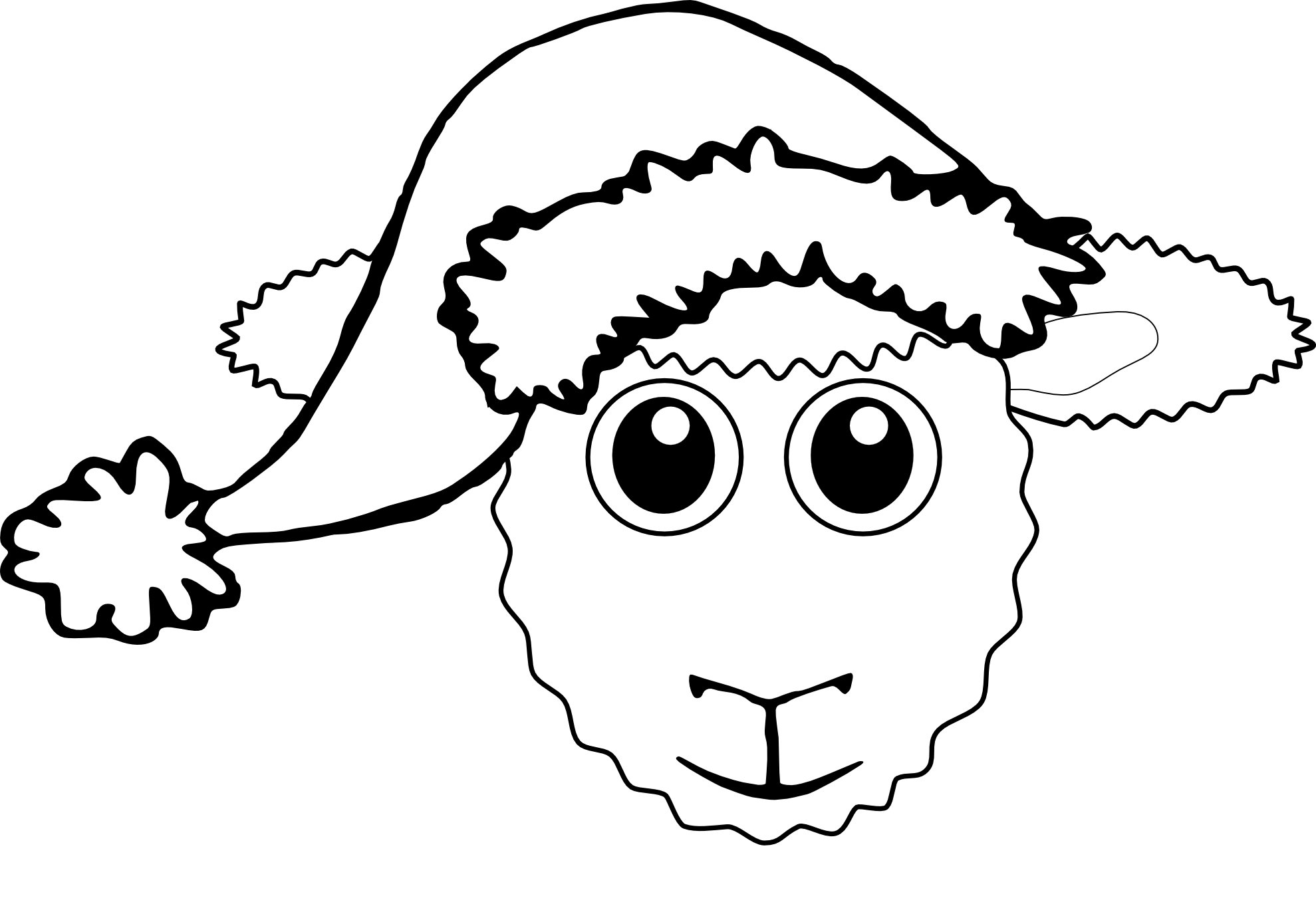 Sheep christmas hat clipart 
