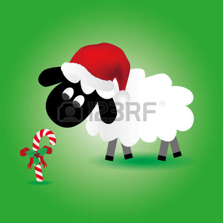 Sheep christmas hat clipart 