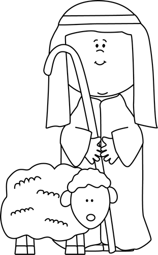 Sheep christmas clipart black and white 
