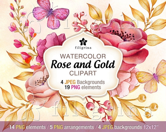 Gold Flower Clipart Png 