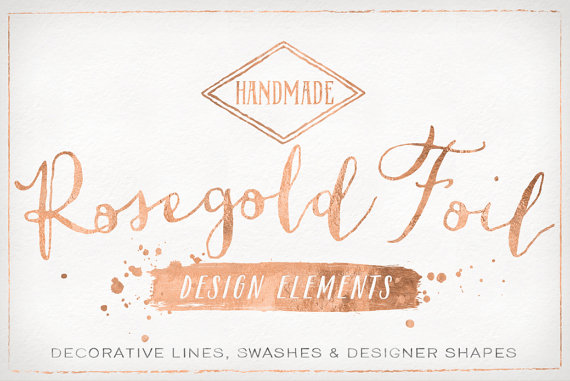 Rose Gold Foil Design Elements Shapes  Brush by summitavenue 