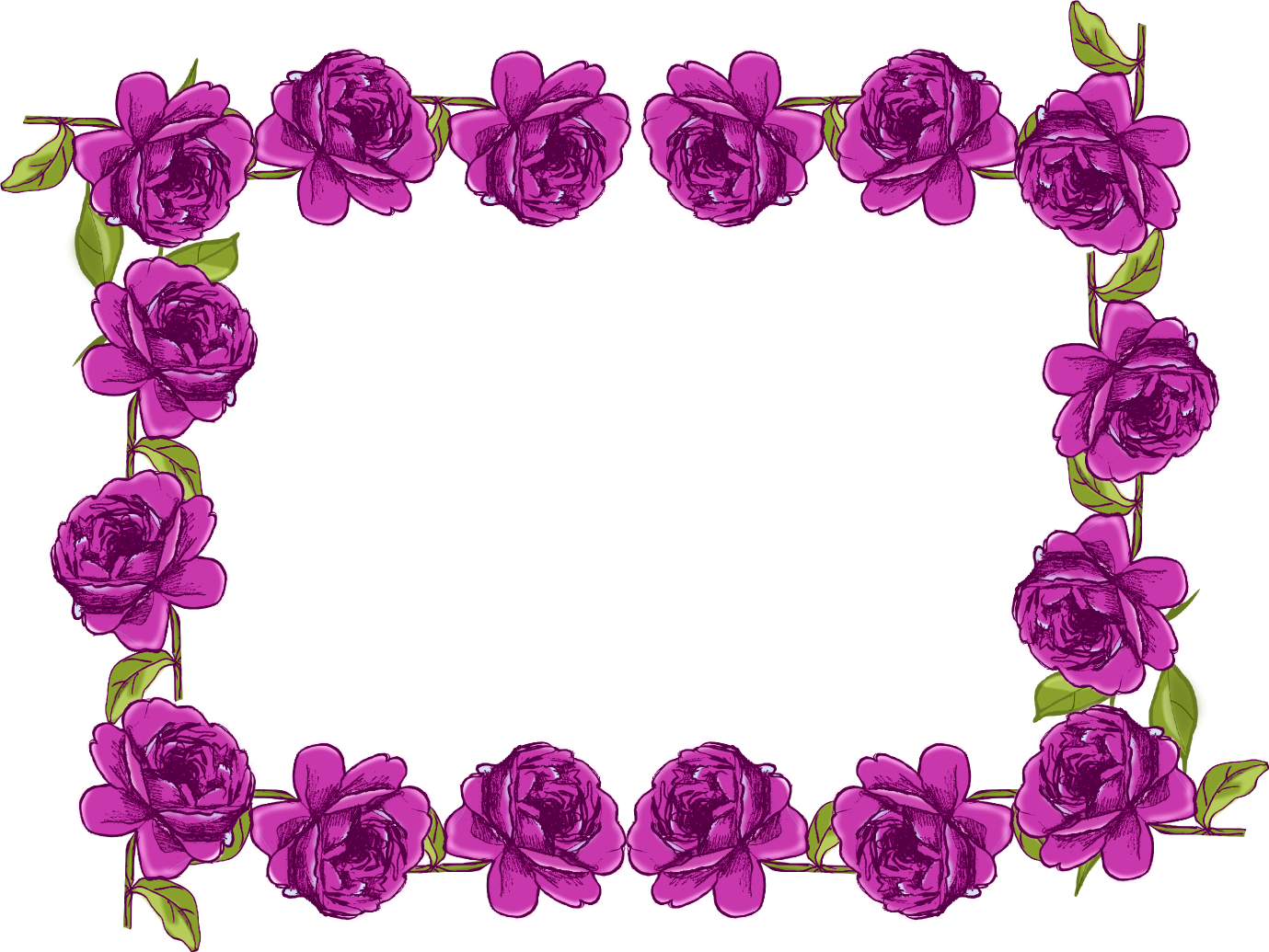 Purple Flower Border Design 