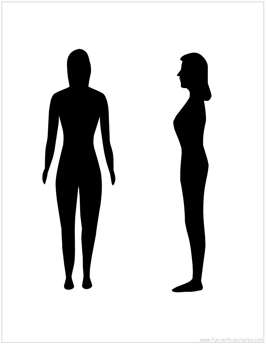 woman profile silhouette full body - Clip Art Library