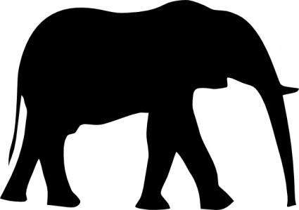 Elephant Cartoon Outline 
