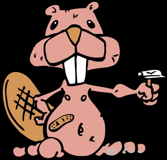 shaved beaver cartoon.