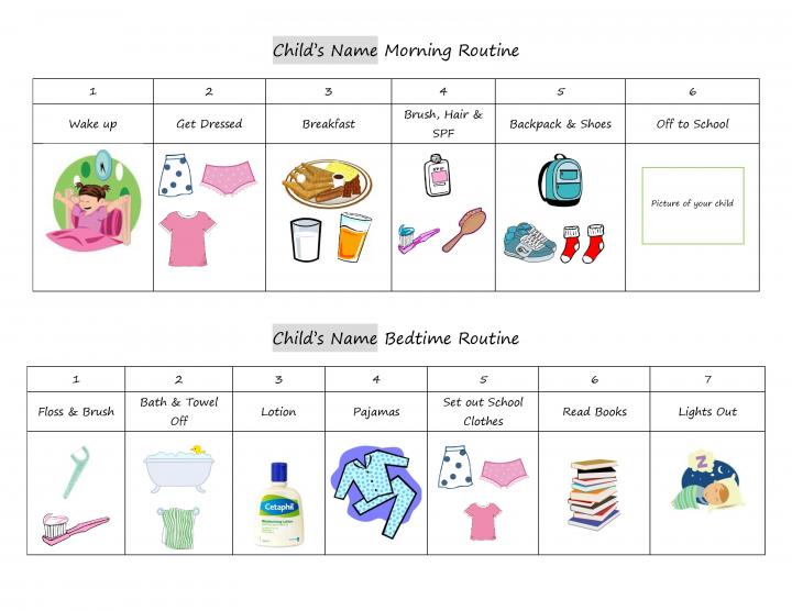 Free Morning Routine Chart Pictures