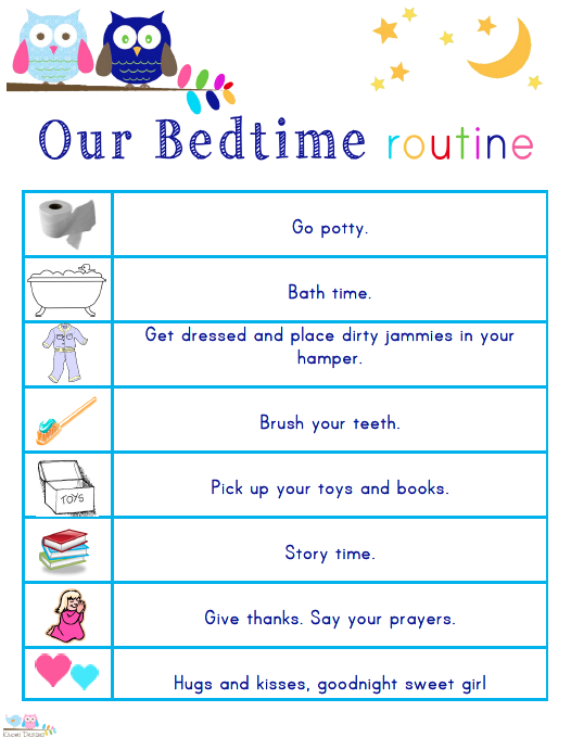 Toddler Bedtime Routine Chart