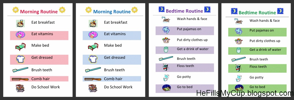 Routine Chart For 3 Year Old