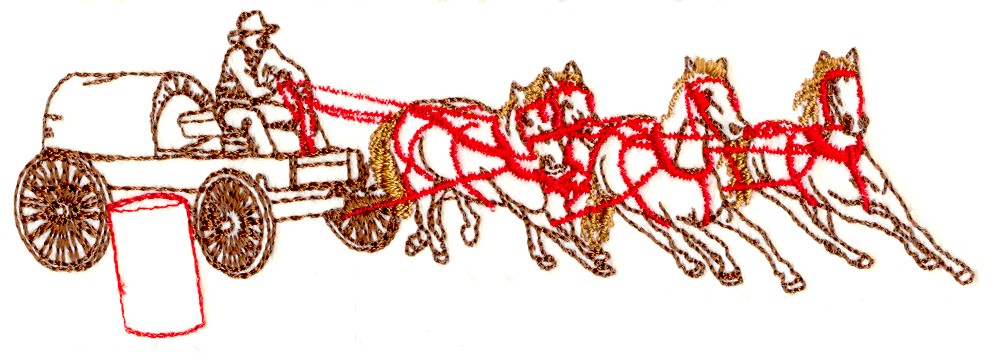 Stitchitize Embroidery Design: Chuck Wagon Races 1.68 inches H x 