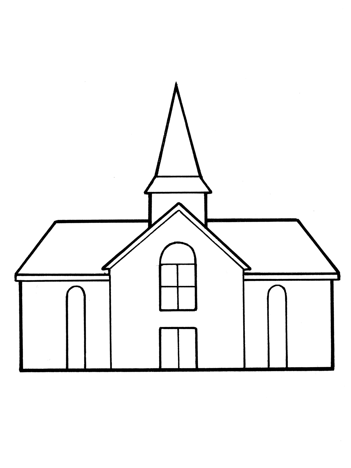 Black and white church house clipart 